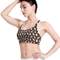 Holiday Snowman Pattern Print Women's Sports Bra