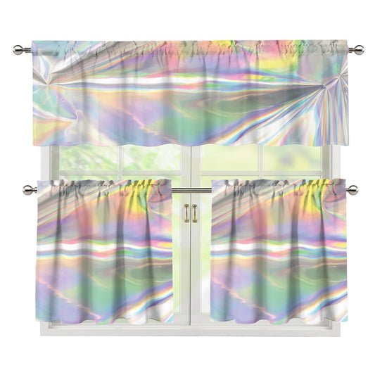 Holographic Art Print 3 Piece Kitchen Curtains