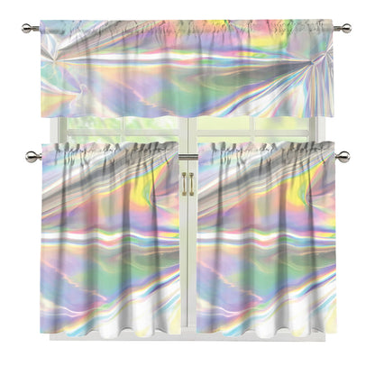 Holographic Art Print 3 Piece Kitchen Curtains