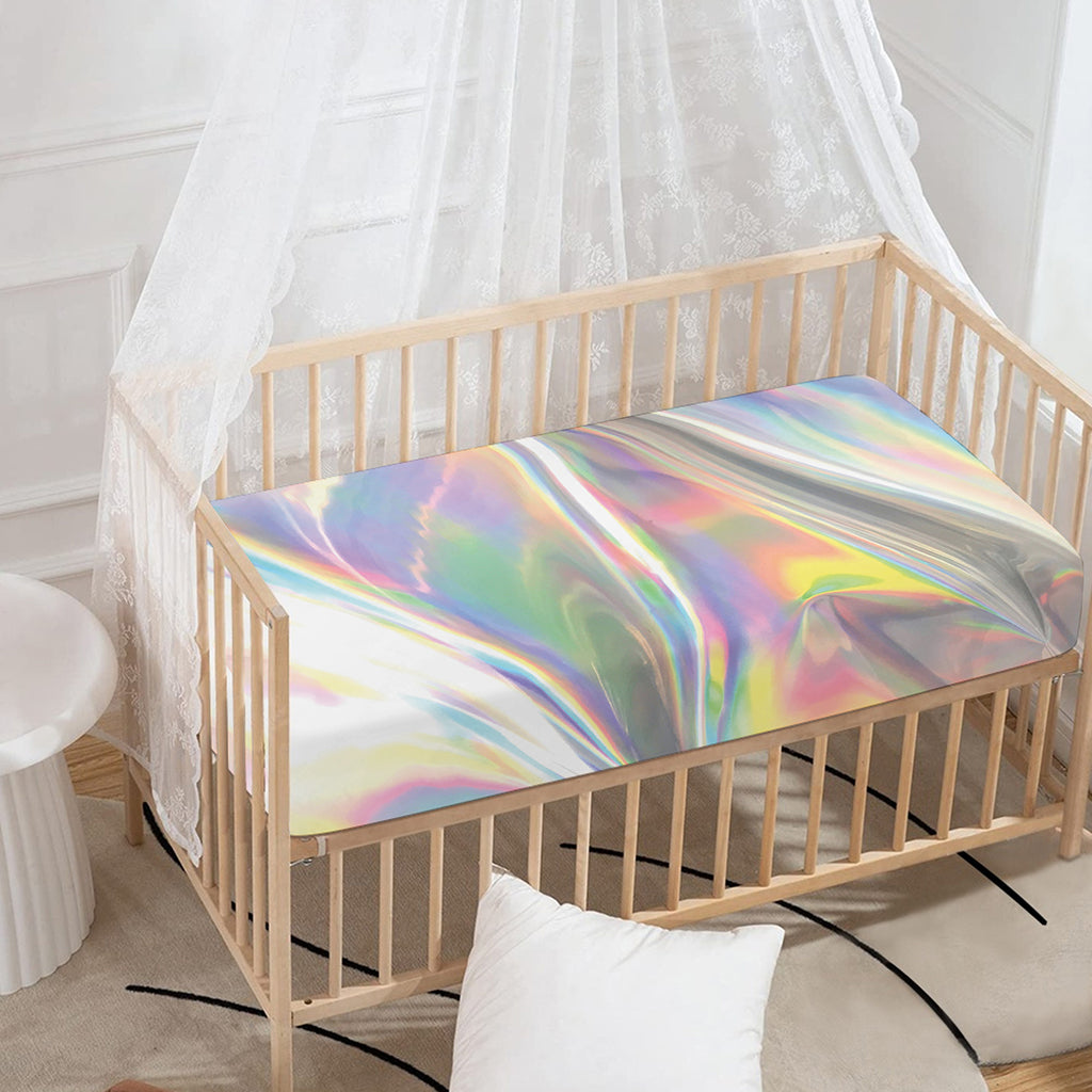Holographic Art Print Baby Crib Sheet