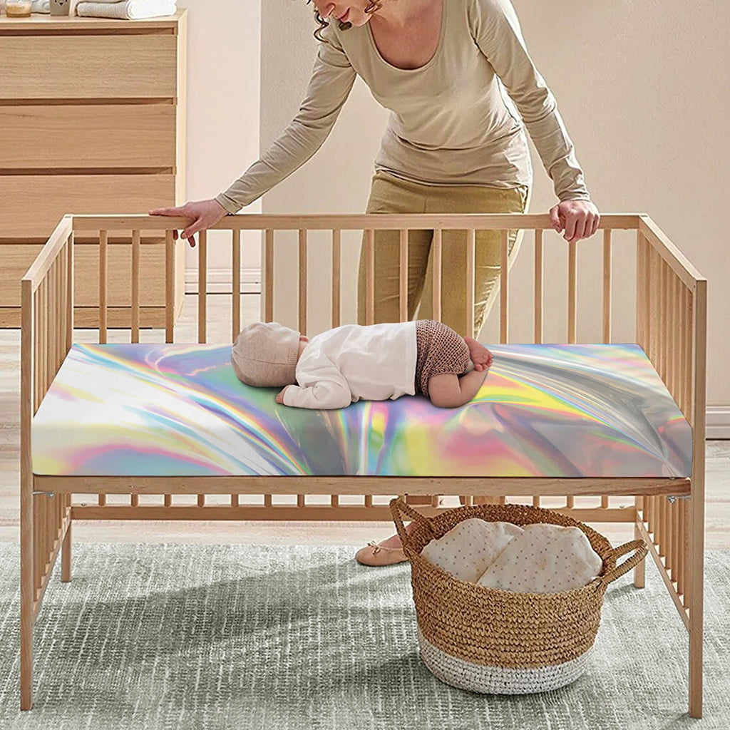 Holographic Art Print Baby Crib Sheet