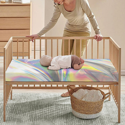 Holographic Art Print Baby Crib Sheet