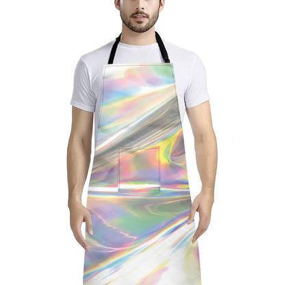 Holographic Art Print Bib Apron With Pocket