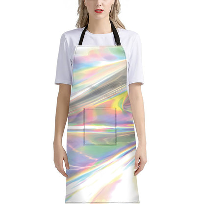 Holographic Art Print Bib Apron With Pocket