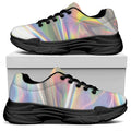 Holographic Art Print Black Chunky Shoes