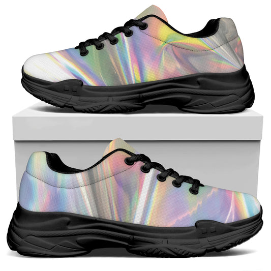 Holographic Art Print Black Chunky Shoes