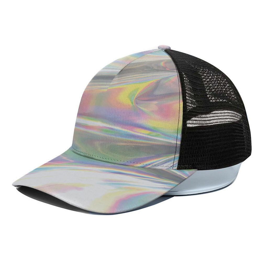 Holographic Art Print Black Mesh Trucker Cap
