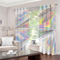 Holographic Art Print Dimout Grommet Curtains