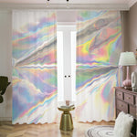 Holographic Art Print Blackout Pencil Pleat Curtains