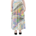 Holographic Art Print Chiffon Maxi Skirt