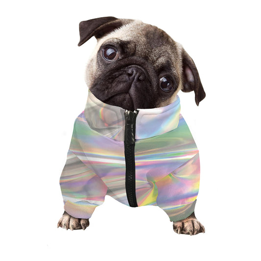 Holographic Art Print Dog Zip Up Jacket