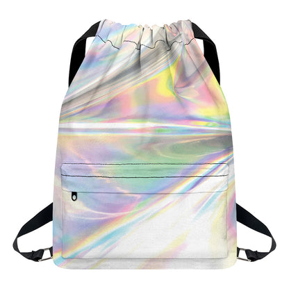 Holographic Art Print Drawstring Backpack
