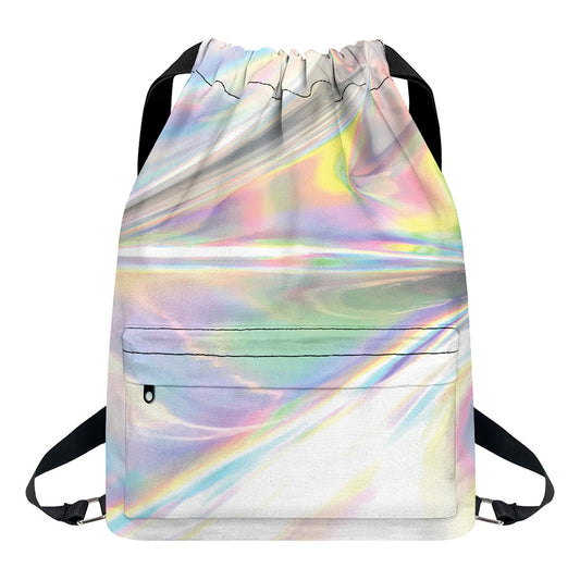 Holographic Art Print Drawstring Backpack