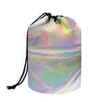 Holographic Art Print Drawstring Makeup Bag