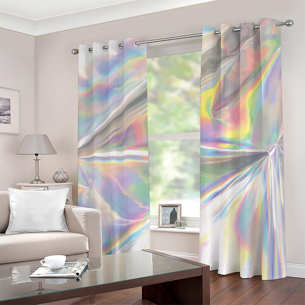 Holographic Art Print Extra Wide Grommet Curtains