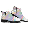 Holographic Art Print Flat Ankle Boots