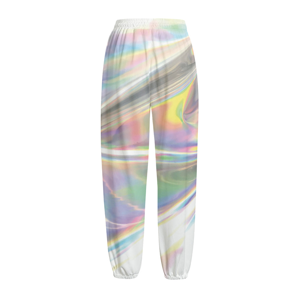Holographic Art Print Fleece Lined Knit Pants