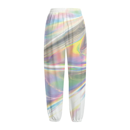 Holographic Art Print Fleece Lined Knit Pants