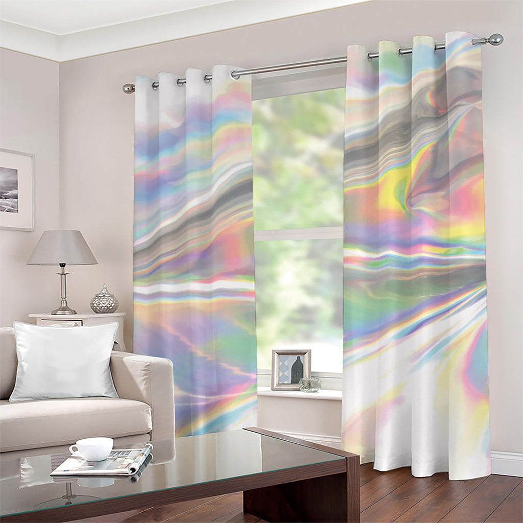 Holographic Art Print Grommet Curtains