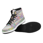 Holographic Art Print High Top Leather Sneakers