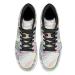 Holographic Art Print High Top Leather Sneakers