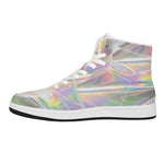 Holographic Art Print High Top Leather Sneakers