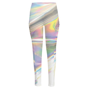 Holographic Art Print High-Waisted Pocket Leggings