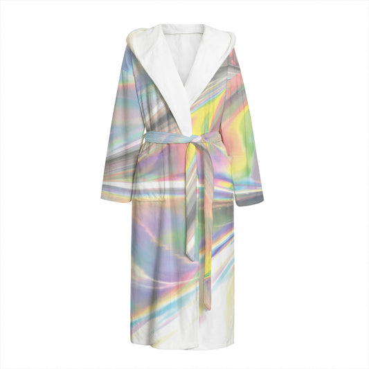 Holographic Art Print Hooded Bathrobe
