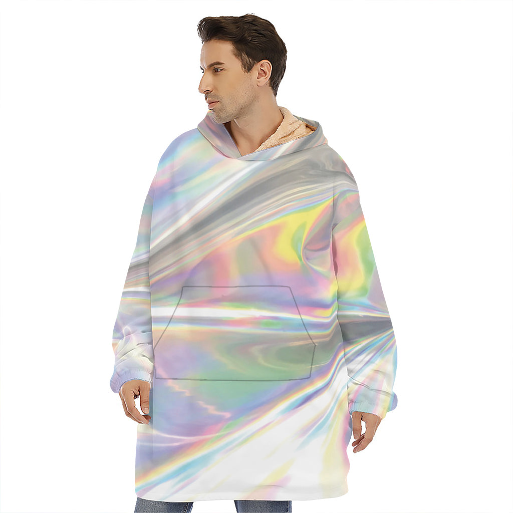 Holographic Art Print Hoodie Blanket