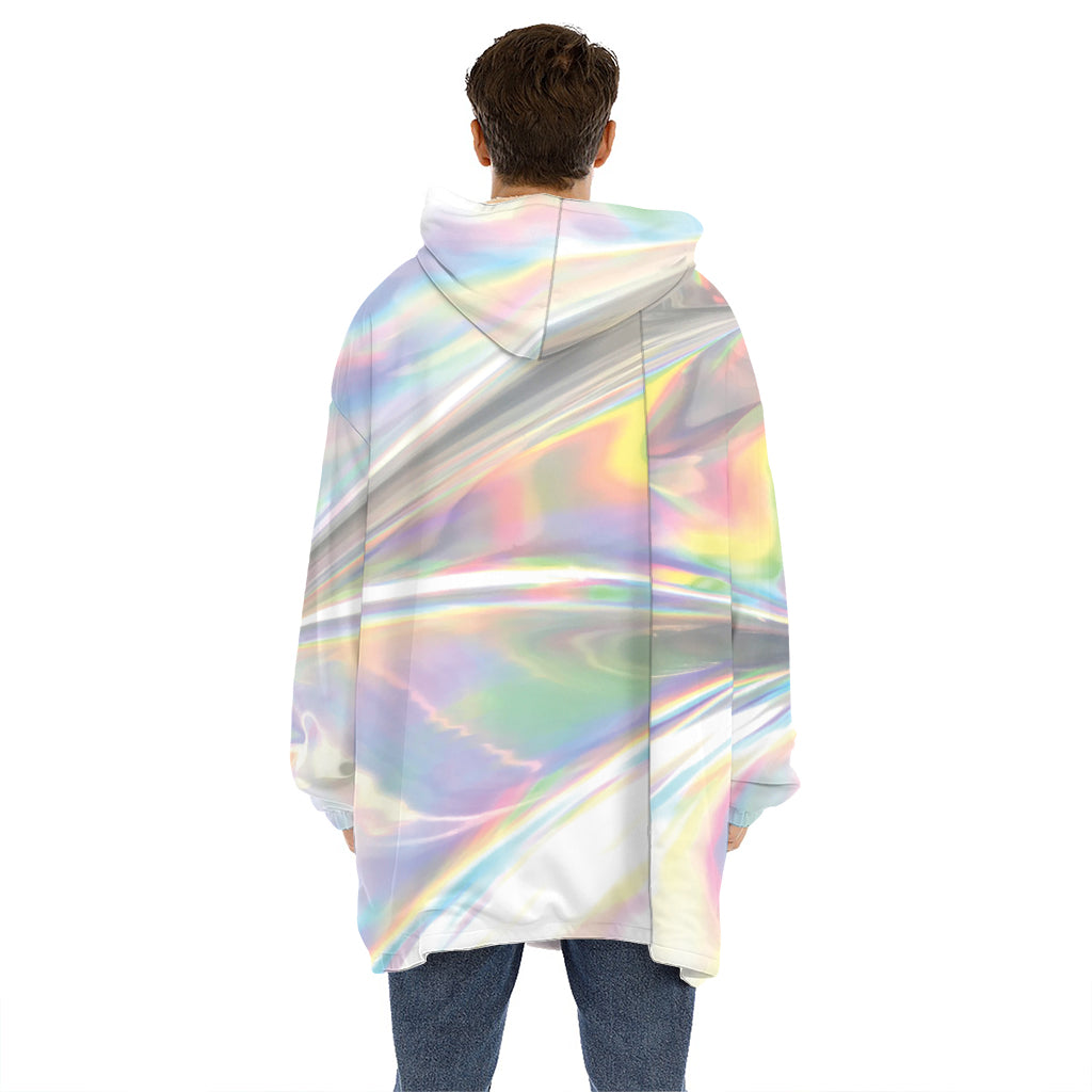 Holographic Art Print Hoodie Blanket