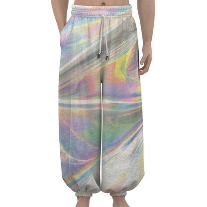 Holographic Art Print Lantern Pants