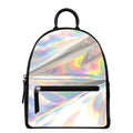 Holographic Art Print Leather Backpack