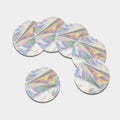 Holographic Art Print Leather Coaster Set