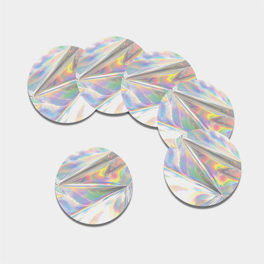 Holographic Art Print Leather Coaster Set