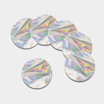 Holographic Art Print Leather Coaster Set