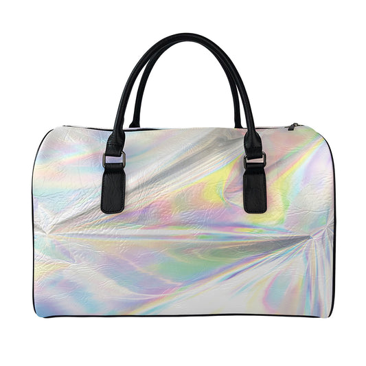Holographic Art Print Leather Duffle Bag