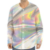 Holographic Art Print Long Sleeve Baseball Jersey