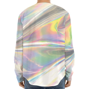 Holographic Art Print Long Sleeve Baseball Jersey