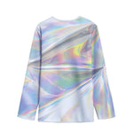 Holographic Art Print Long Sleeve Short Coat