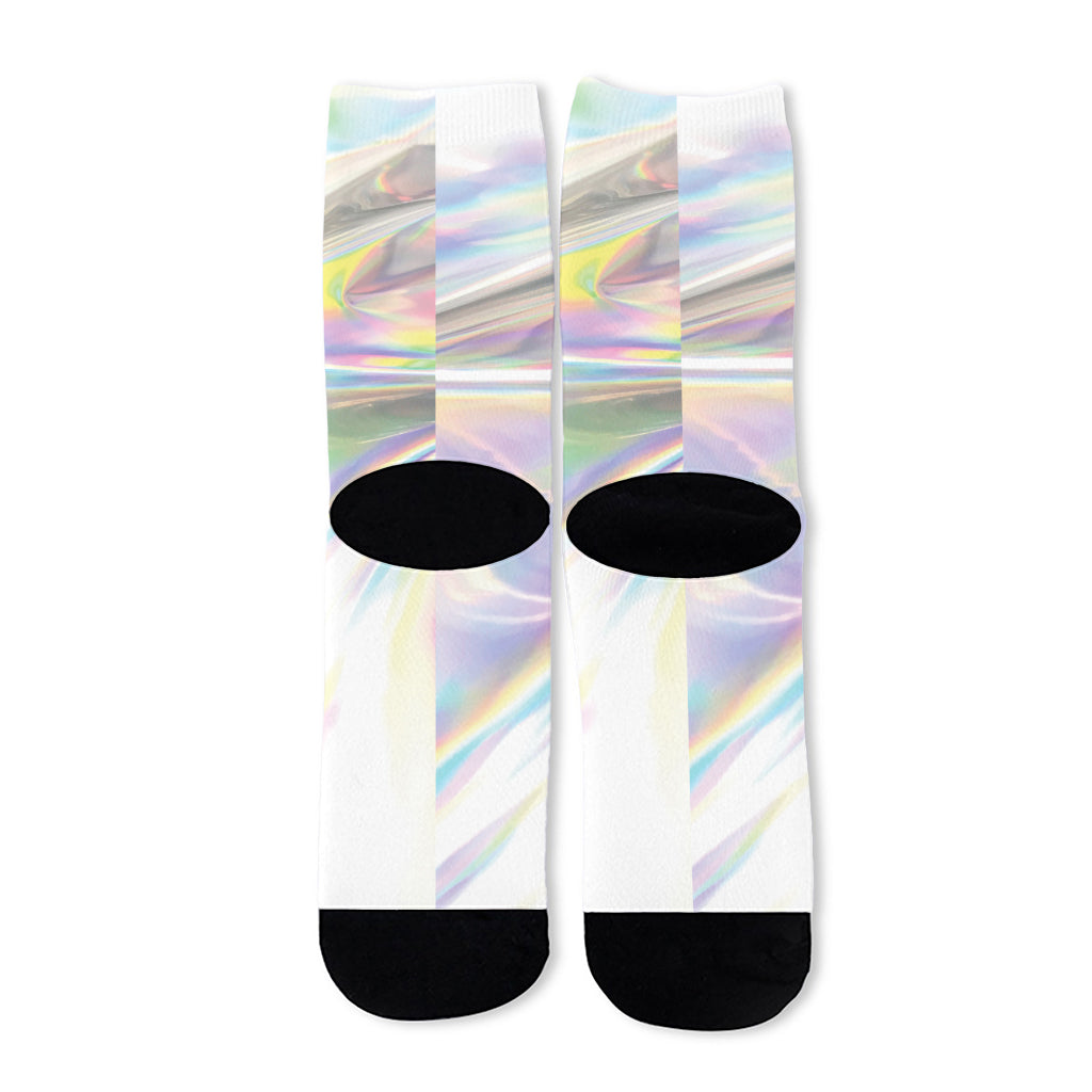 Holographic Art Print Long Socks