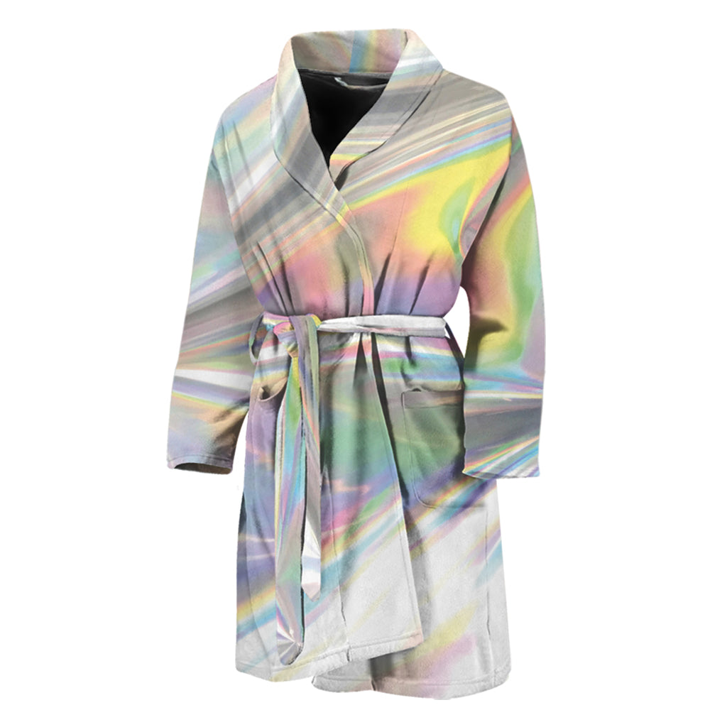 Holographic Art Print Men's Bathrobe