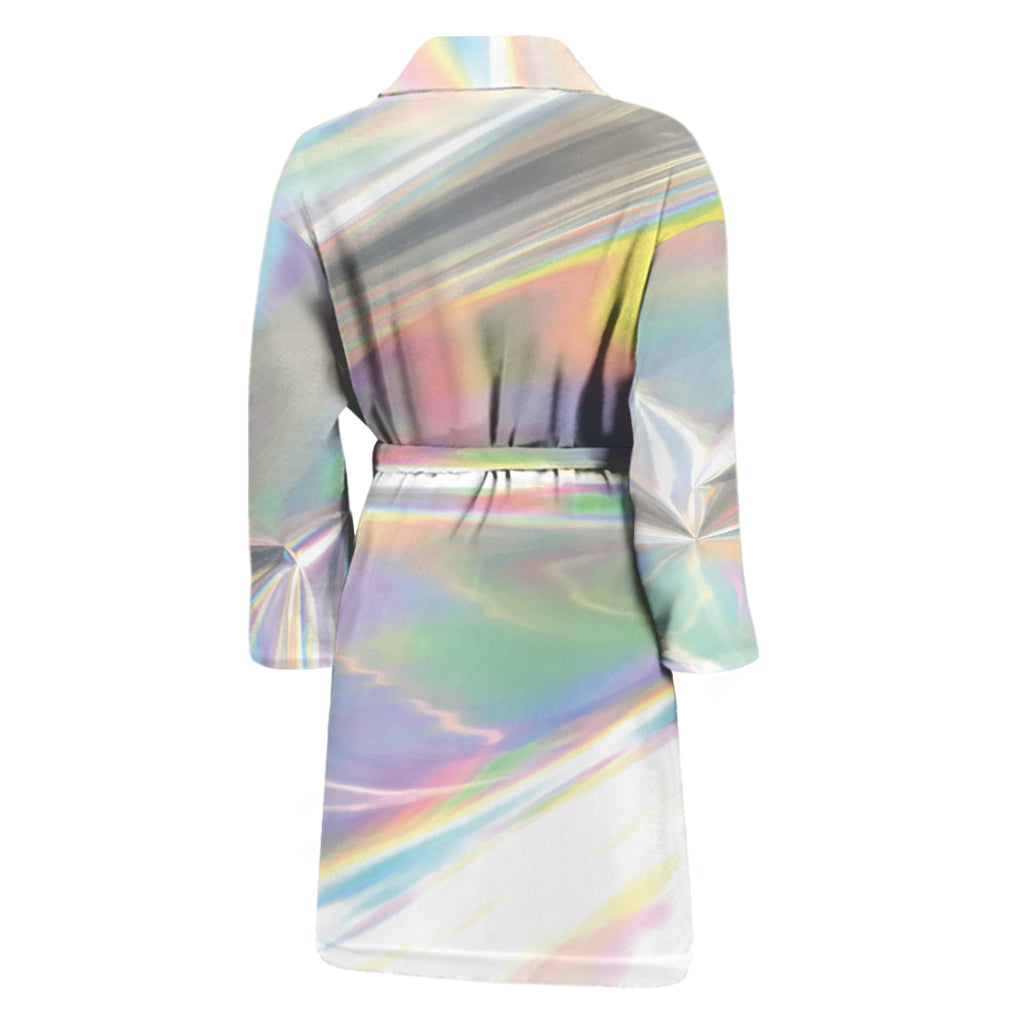 Holographic Art Print Men's Bathrobe