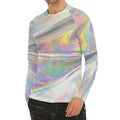 Holographic Art Print Men's Long Sleeve Rash Guard