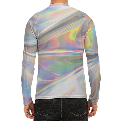 Holographic Art Print Men's Long Sleeve Rash Guard
