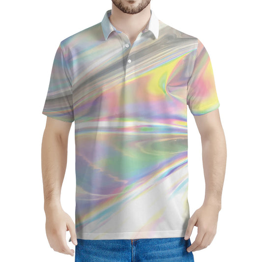 Holographic Art Print Men's Polo Shirt