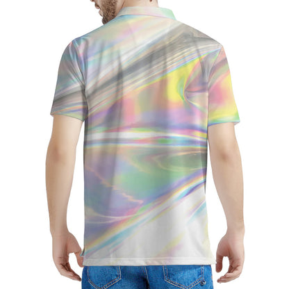 Holographic Art Print Men's Polo Shirt