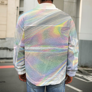 Holographic Art Print Men's Shirt Jacket