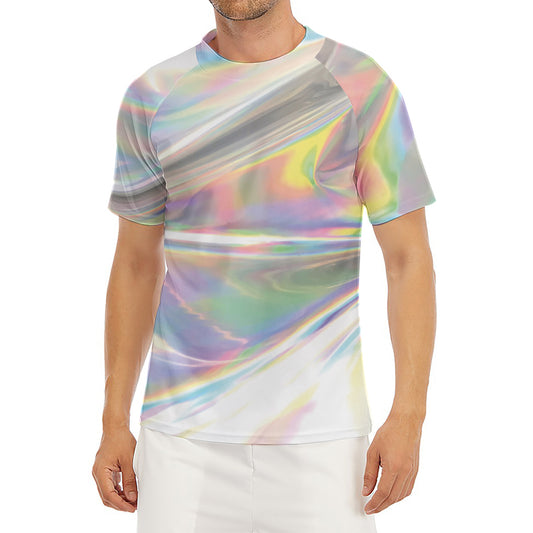 Holographic Art Print Men's Short Sleeve Rash Guard