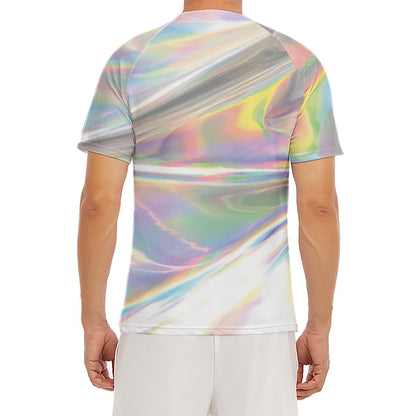 Holographic Art Print Men's Short Sleeve Rash Guard