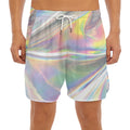 Holographic Art Print Men's Split Running Shorts